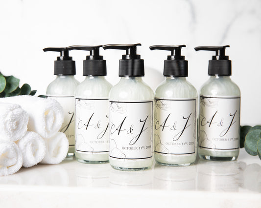 4oz Liquid Soap Wedding Favor - Design #1